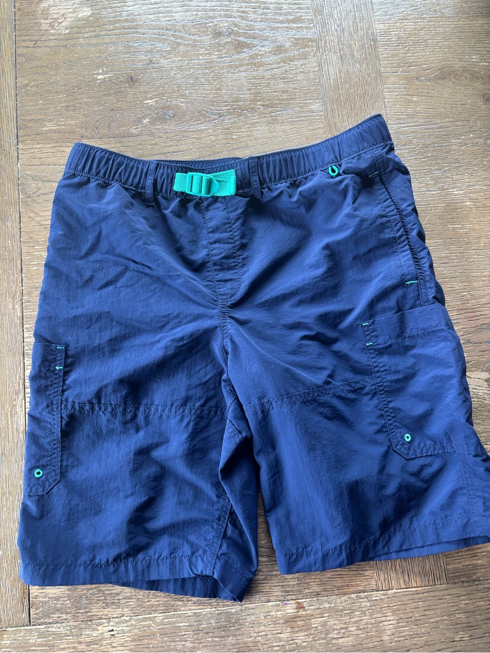 Lands' End Navy Elastic-Waist Shorts
